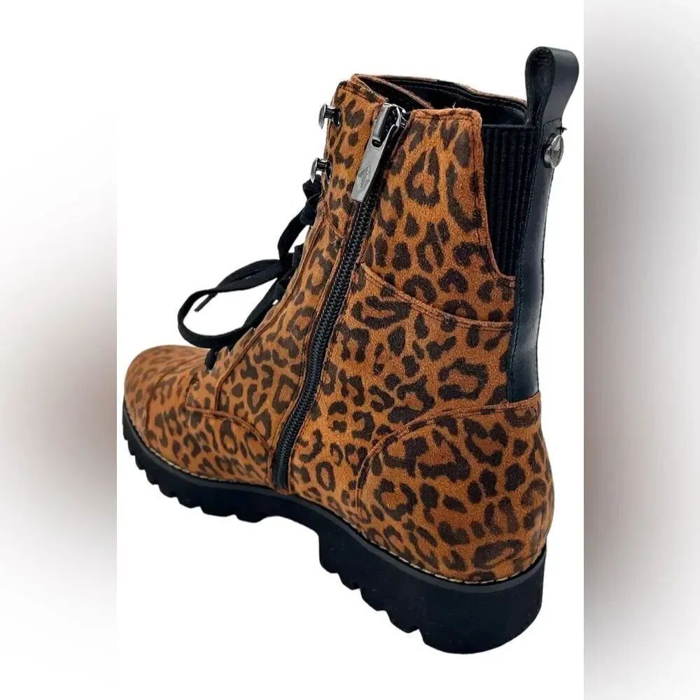 Donald Pliner | Ease Leopard Combat boot - Picture 2 of 6